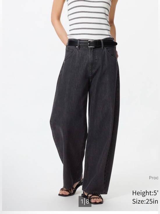 Uniqlo Denim - Uniqlo Black Wide-Leg High-Rise barrel leg Women's Jeans